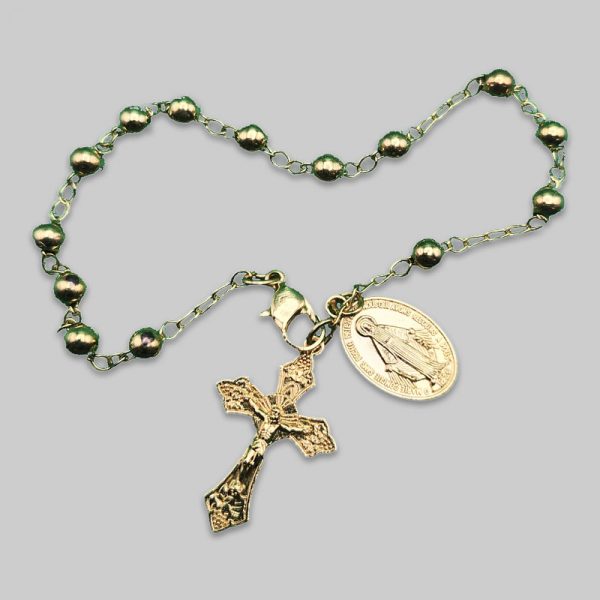 Golden rosary bracelet